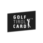 Schwarzes Logo mit Golfer und Schrift Golf Tirol Card