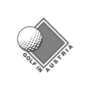 Logo Golf in Austria mit Golfball und Quadrat