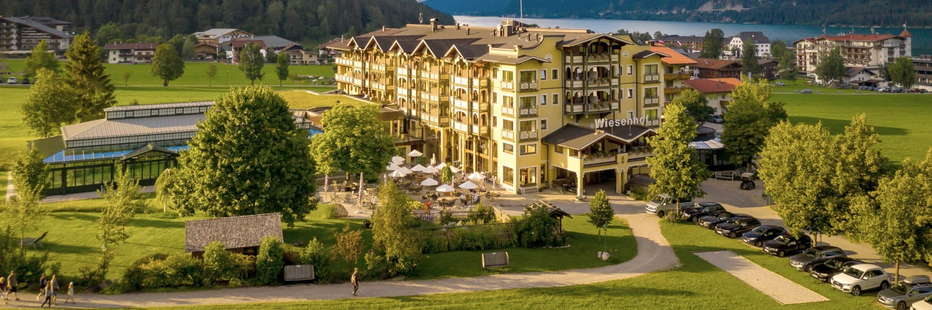 Hosts with tradition 4 wiesenhof pertisau luftbild front