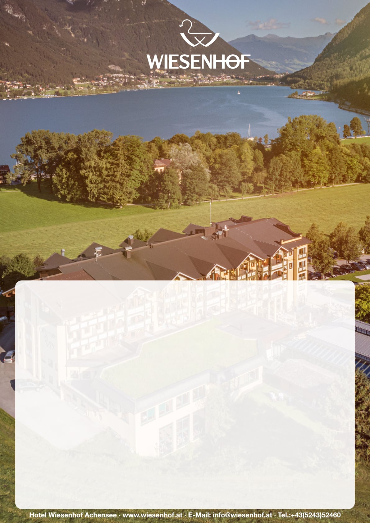 Hotel Wiesenhof am Achensee mit Bergkulisse